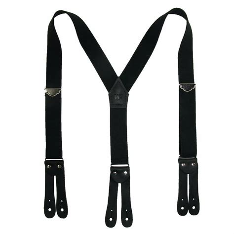 Welch Button End Double Face Y Back Suspender With Bachelor Buttons