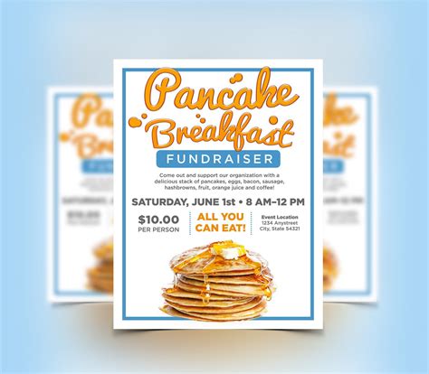 Pancake Breakfast Flyer Template 85 X 11 Apple Pages Ms Word Photoshop