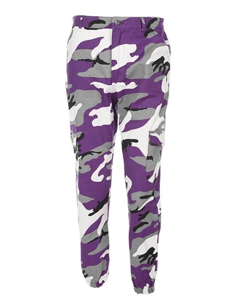 Purple New Arrival Fashion Casual Camouflage Zipper Women Work Long