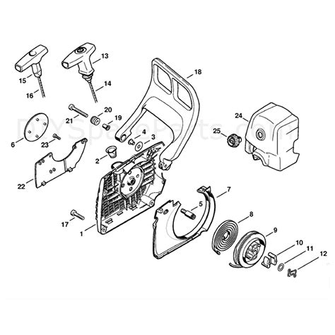 Stihl Ms 341 Chainsaw Ms341 Z Parts Diagram Rewind Starter