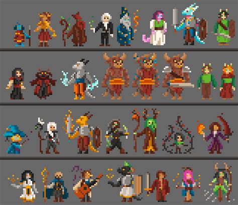 Some Pixel Art Fantasy Character Designs I Made R Pixelart