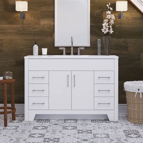 Diamond Now Shelby 48 In White Single Sink Bathroom Vanity With White