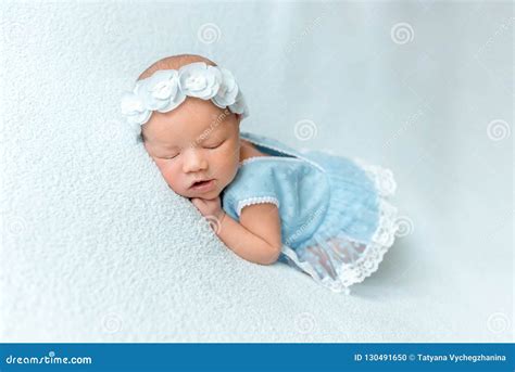 Sleeping Newborn Baby Girl Stock Photo Image Of Infant 130491650