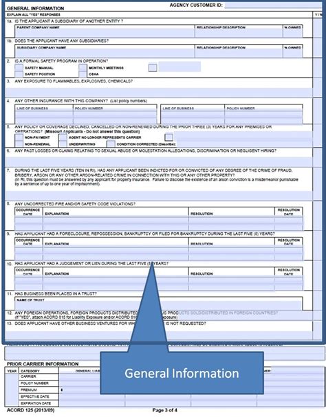 Top 8 Acord Form 125 Templates Free To Download In Pdf Format