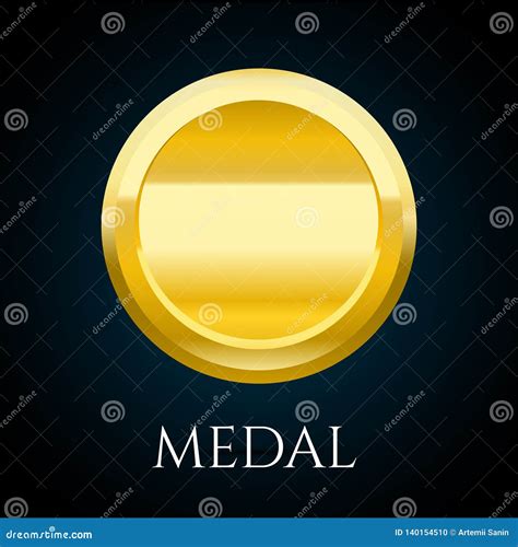 Blank Gold Medal Token Vector Illustration Of Award Stock Vector