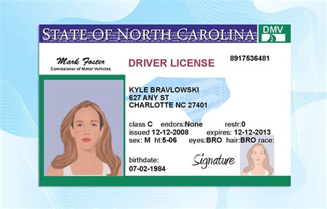 North Carolina Drivers License Template Psd Free