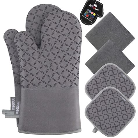 Jkghk Oven Mittssilicone Mitts Gloves With Non Slip Textured Grip