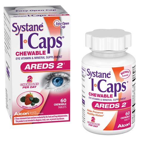 Icaps Eye Vitamin And Mineral Areds 2 Chewable Tablets By Systane