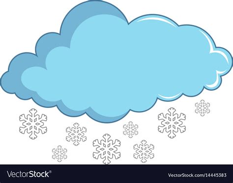 Cloud With Snowflakes Icon Cartoon Style Vector Image