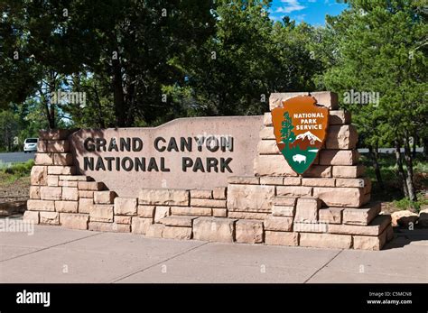 Entrance Sign At The South Rim Of The Grand Canyon National Park