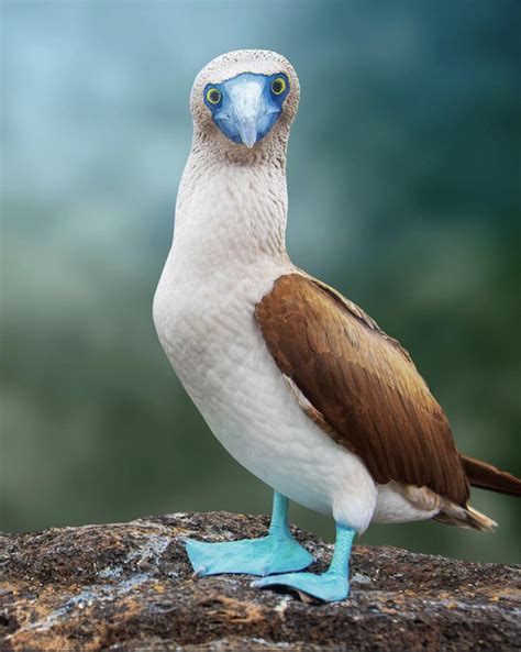 The Blue Footed Booby Sula Nebouxii Is Easily Identifiable By Its Bright Blue Webbed Feet