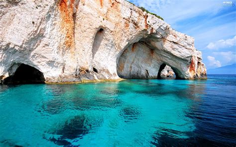 Blue Caves Sea Zakynthos Skinari Greece Nice Wallpapers 1920x1200