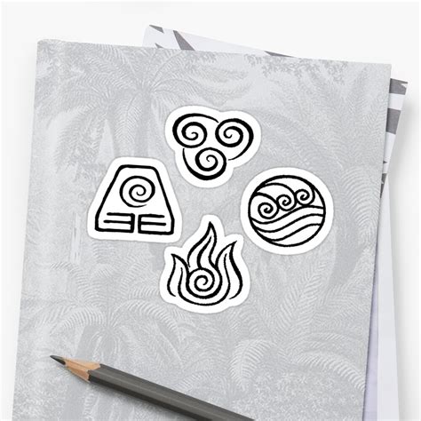 Avatar Four Elements Stickers By Landofmaddesign Redbubble