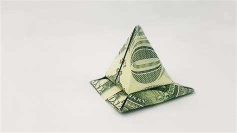 Money Dollar Origami Pyramid Tutorial Youtube