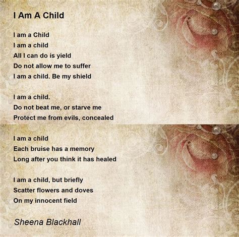 I Am A Child I Am A Child Poem By Sheena Blackhall