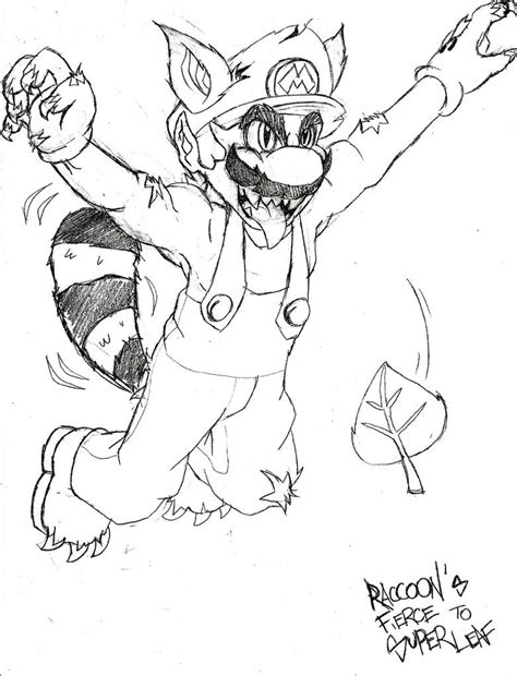 Fierce Mario Raccoon Sketch By Asten 94 On Deviantart