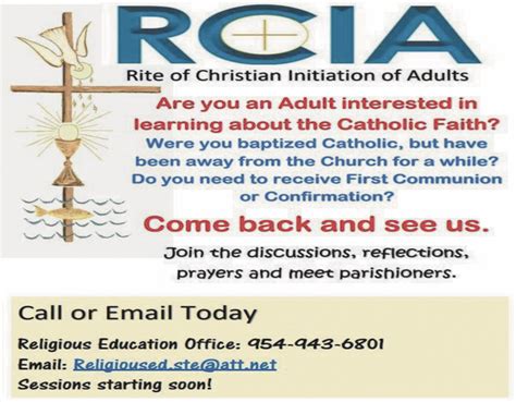 Rcia Rite Of Christian Initiation For Adults St Elizabeth Of