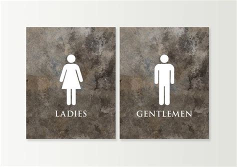 Bathroom Decor Bathroom Art Prints Set Unique Ladies And Gentlemen Bath Wall Art Men And