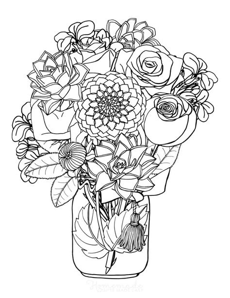 Printable Flower Coloring Page For Adults Coloring Home