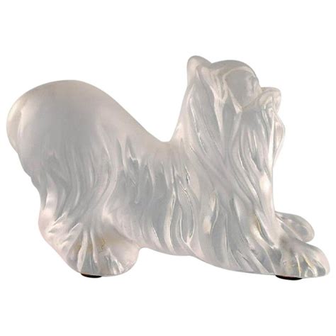 Lalique Dog In Frosted Art Glass 1980s At 1stdibs