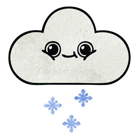 Cartoon Snow Cloud Weather Cute Illustration Retro Freehand Free Hand