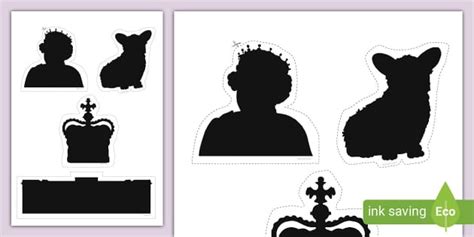 The Queen Silhouette Cut Outs Jubilee Teacher Made