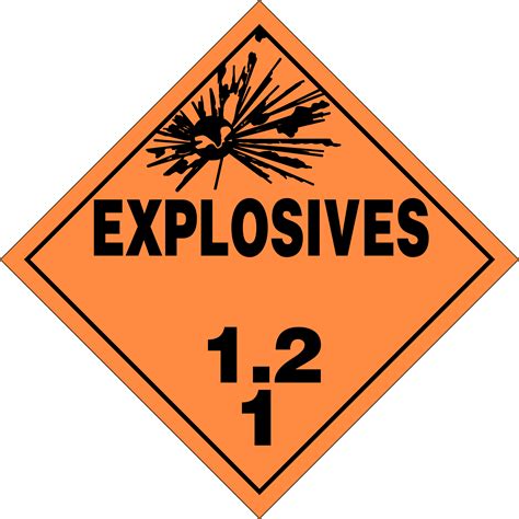 Class Explosives Placards And Labels According Cfr