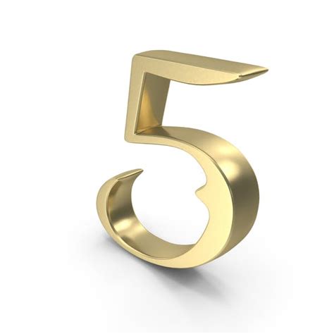 Gold Number 5 Sign Design Template Place
