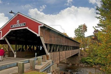 Wooden Covered Bridge In Jackson New Hampshire Usa Covered Bridges