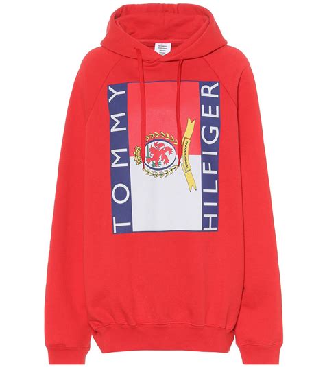 Vetements X Tommy Hilfiger Oversized Hoodie In Red Lyst