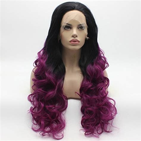 Ombre Black Purple Lacefront Wig 26 28 Inches Lace Front Wigs