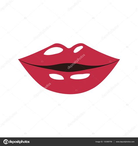 Labios beso pegatina aislado en blanco. Dibujos: boca mujer dibujo | Diseño de dibujos animados aislados boca mujer — Vector de stock ...