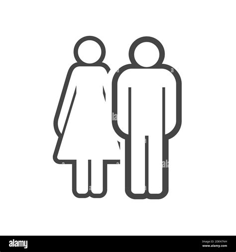 Married Couple Man And Woman Vector Sign Unisex Toilet Stock Vector Image And Art Alamy