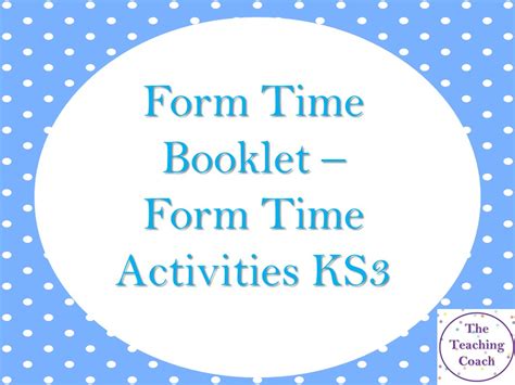 Ks3 Form Tutor Time Pastoral Activity Booklet Teaching Resources