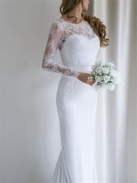 Stunning Acetate Satin Bateau Neckline Mermaid Wedding Dresses With Appliques Wd016 Bohoprom
