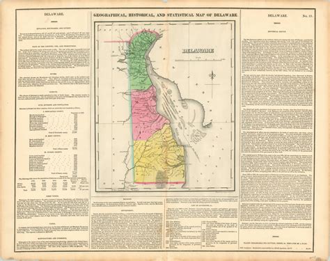 Geographical Statistical And Historical Map Of Delaware Curtis