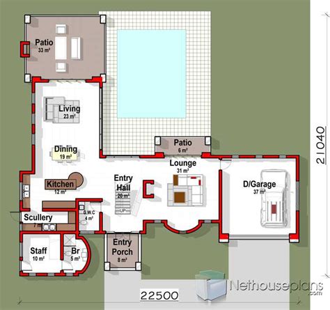 L Shaped House Design 3 Bedroom House Plan Nethouseplans 02