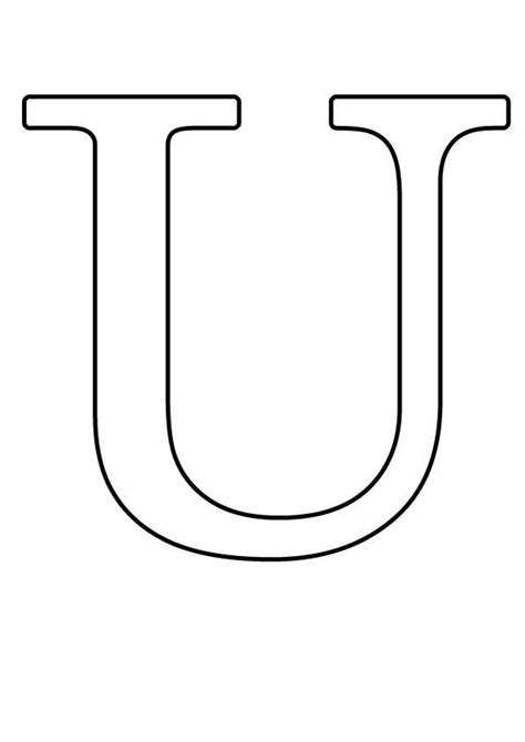 The Letter U Is Shown In Black And White With One Line Drawn Across It