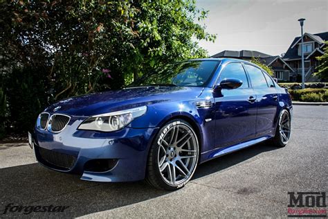 Bmw E60 M5 Blue Forgestar F14 Super Deep Concave Wheels