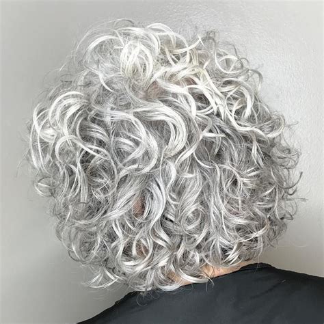 Short To Medium Gray Permed Hair Grey Curly Hair Hairdos For Curly
