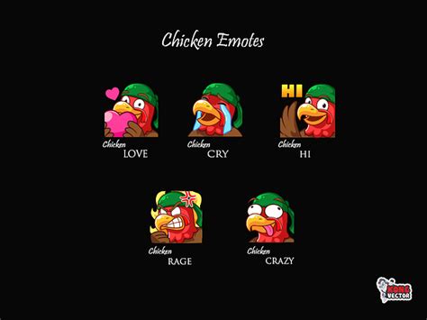Chicken Twitch Emotes By Kong Vector On Dribbble