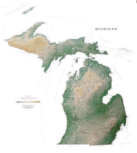 Physical Geography Map Of Michigan Physical Map Physical Geography Map Of Continents