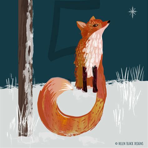 Christmas Fox For Advent Calendar Fox Illustration Fox Pattern Prints