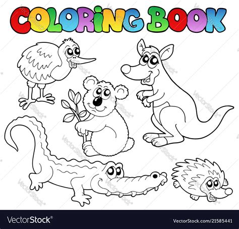 Coloring Book Australian Animals 1 Royalty Free Vector Image
