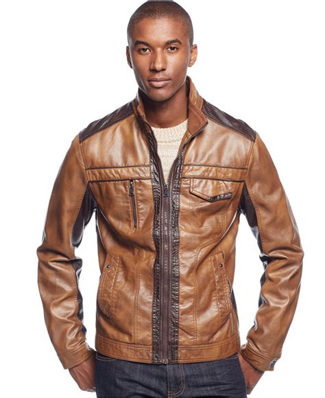 Inc International Concepts Jones Two Tone Faux Leather Jacket Only At