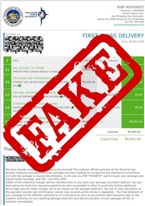 ports authority warns public of package delivery scam gma news online