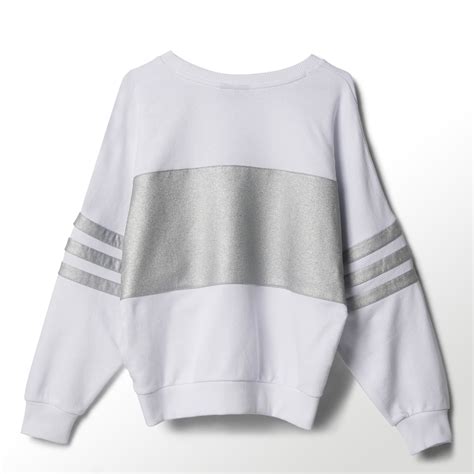 Adidas Originals Mujer London Metallic Sweater Blanconegro