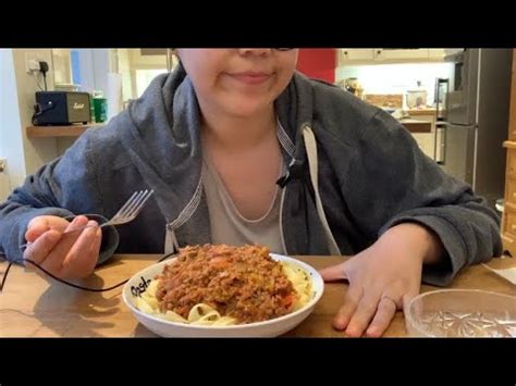 ASMR MUKBANG Eating Homemade Spaghetti Bolognese Slurping Sounds