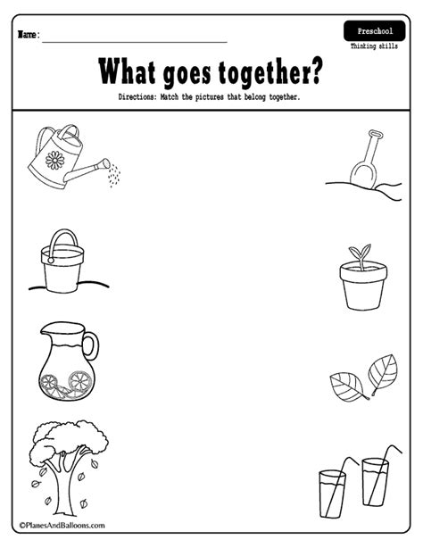 Things That Go Together Worksheets For Kindergarten Thekidsworksheet