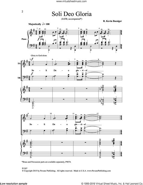 soli deo gloria sheet music for choir satb soprano alto tenor bass